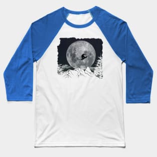 Snowboard Freestyle - Black Moon Baseball T-Shirt